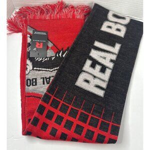 REAL Boston Soccer Scarf Ruffneck Knit Team Colors Fringe Ends NEW